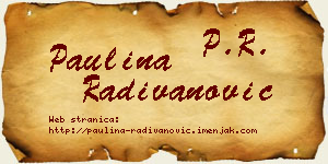 Paulina Radivanović vizit kartica